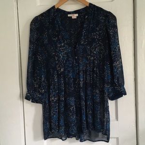 Navy 3/4 length sleeve blouse by Joie